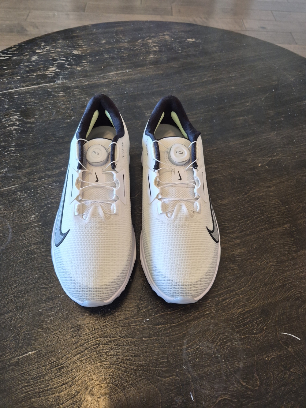 Nike Infinity Tour Boa 2 (Wide) PureWhite/ Platinum Green Golf Shoes - Picture 2 of 13